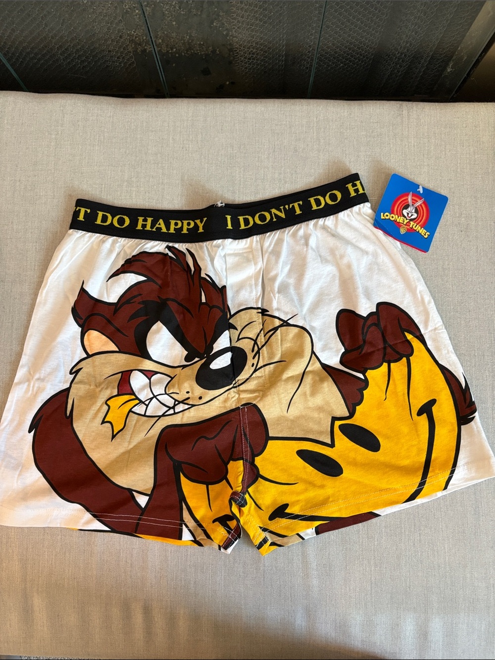 NEW Vintage Deadstock 2000 Looney Tunes Taz I Don't Do Happy Boxer Shorts Small
